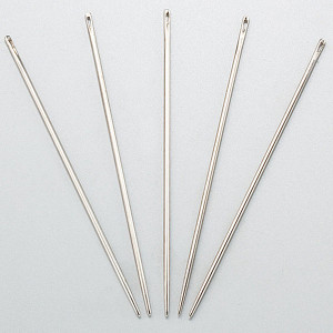 Иглы для кожи - набор из 5 игл с затупленными кончиками, для седельного шва японские для ниток 0.8-1.0 мм.