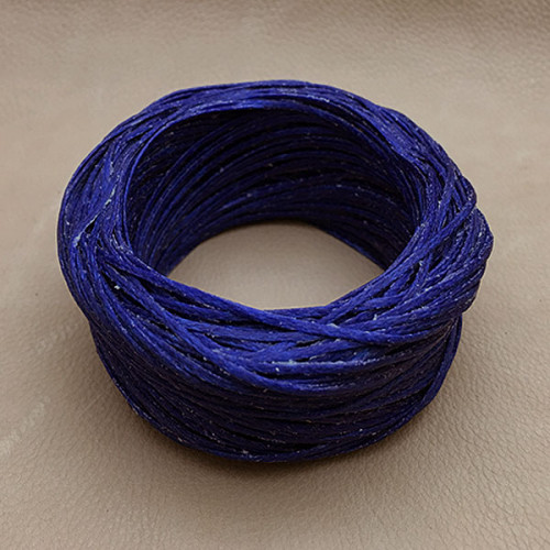 Нитки для шитья кожи вощёные, плетёные URSA. Полиэстер 30 метров, толщина 1.0 Цвет - Синий.